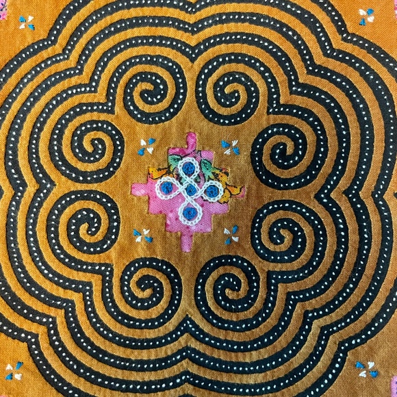 Beautiful Embroidered Black and Brown Fabric Cross Body Bag - Picture 3 of 10